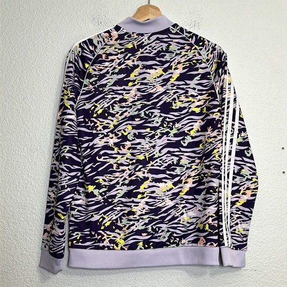 Adidas Youth Girls Size XLarge Purple Colorful Swirls Full Zip Up Track Jacket - Picture 4 of 11
